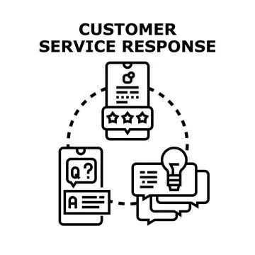 Customer service response communication and feedback cycle Stock Illustration
