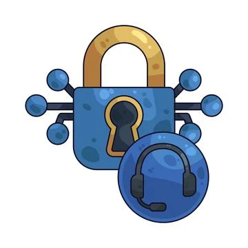 Customer service secure illustration Stock Illustration