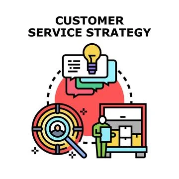 Customer service strategy planning and development concept Stock Illustration