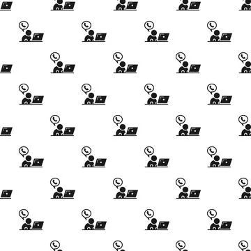 Customer service support seamless pattern icon background Stockillustratie