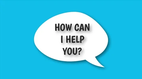 Customer Service Support Speech Bubble Asking How Can I Help You Stock Footage 344973641