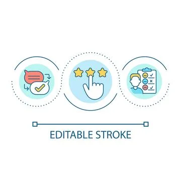 Customer service survey loop concept icon Stock Illustration