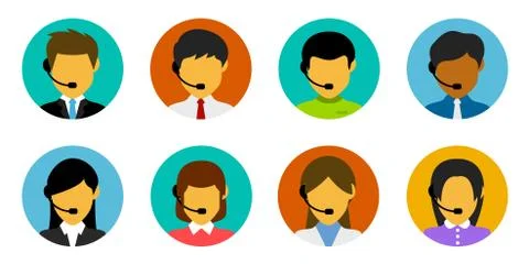 Customer Service, Tech Support, Business, Marketing Illustrazione stock