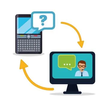 Customer service technical service icon set Illustrazione stock