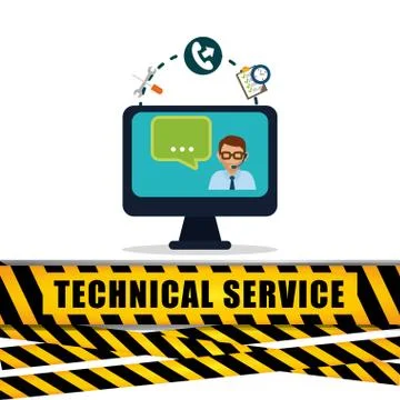 Customer service technical service icon set Illustrazione stock