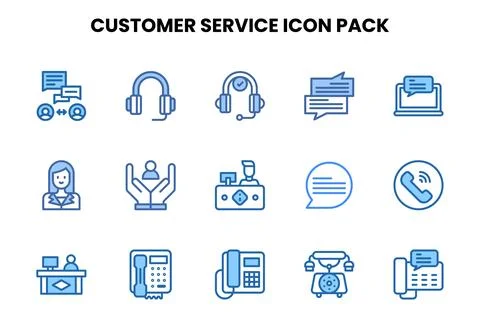 Customer Service Two Colour Graphics Icons Pack Stock Illustration