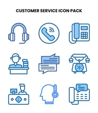 Customer Service Two Colour Scalable Icons Pack Stock Illustration