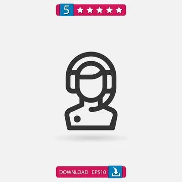 Customer service vector icon Stock Illustration