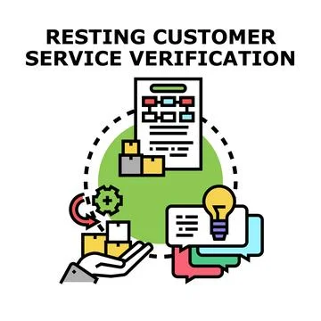 Customer service verification process and support system Stock Illustration