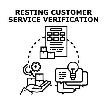 Customer service verification process and support system Stockillustratie
