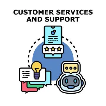 Customer services and support online communication concept イラスト素材