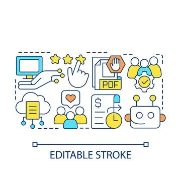 Customer services automation concept icon 스톡 일러스트