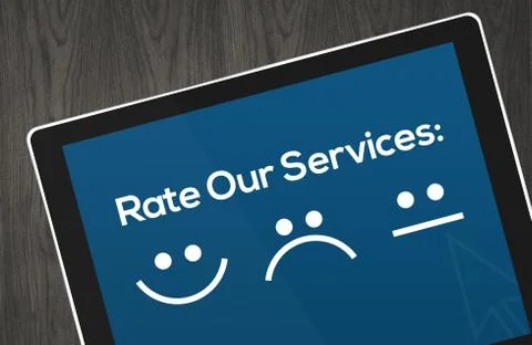 Customer Services Concept with icons in tablet Stock Photos