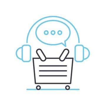 Customer services line icon, outline symbol, vector illustration, concept sign Stock Illustration