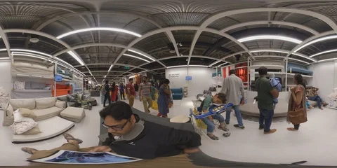 Customer Shopping Sofa Bed Inside Ikea Store Stockbeeldmateriaal 103466181