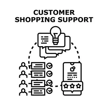 Customer shopping support vector concept illustration Stock Illustration