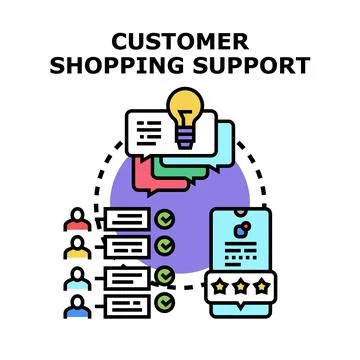 Customer shopping support vector concept illustration Stock Illustration