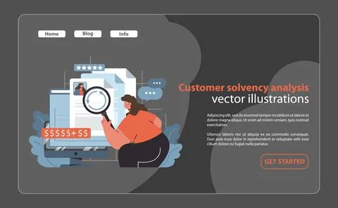 Customer Solvency Analysis. Analyzing financial profiles and creditworthiness Illustrazione stock
