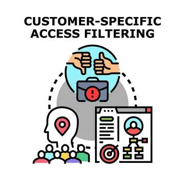Customer specific access filtering for user data security Stock Illustration