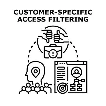Customer specific access filtering for user data security Stock Illustration