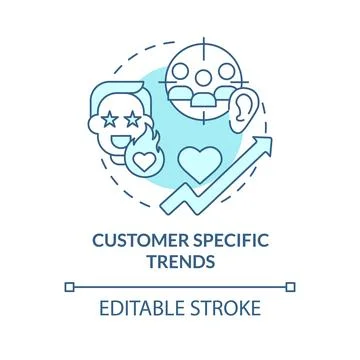 Customer specific trends turquoise concept icon Stock-Illustration