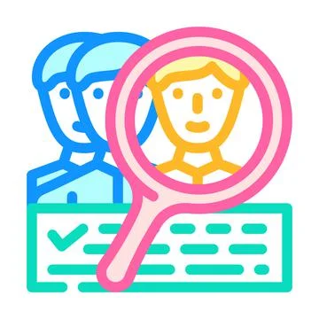 Customer study kyc color icon vector illustration Stock Illustration