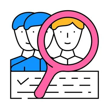 Customer study kyc icon color illustration Stock Illustration