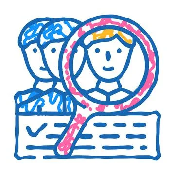 Customer study kyc icon doodle illustration Illustrazione stock