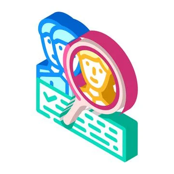 Customer study kyc isometric icon vector illustration Illustrazione stock