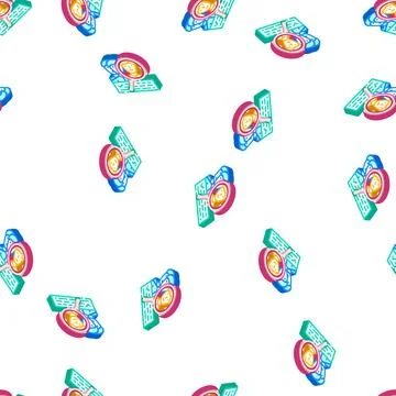 Customer study kyc isometric icon seamless pattern Illustrazione stock