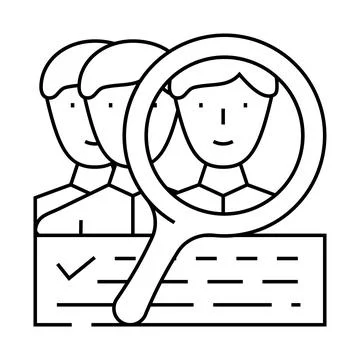 Customer study kyc line icon vector illustration Illustrazione stock