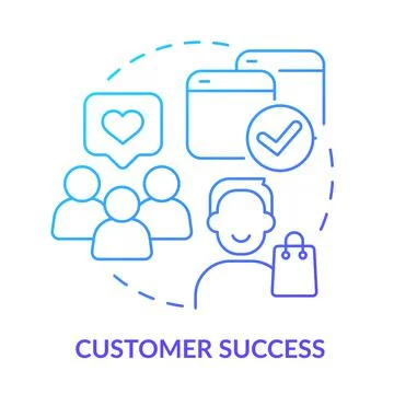Customer success blue gradient concept icon Stockillustratie