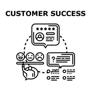 Customer success improving experience and managing feedback Illustrazione stock