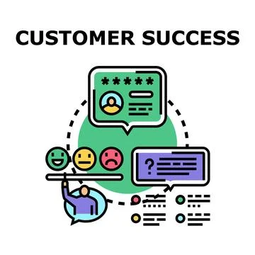 Customer success improving experience and managing feedback Stock Illustration