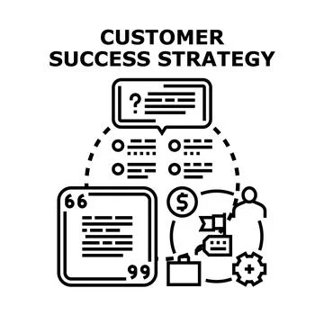 Customer success strategy developing customer retention plan Stock Illustration