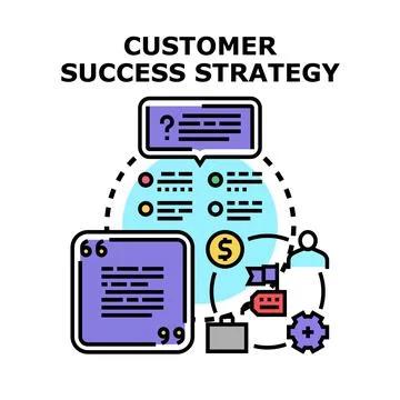 Customer success strategy developing customer retention plan Illustrazione stock