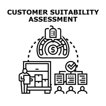 Customer suitability assessment evaluating financial risk profile Stock Illustration