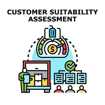 Customer suitability assessment evaluating financial risk profile Stock Illustration