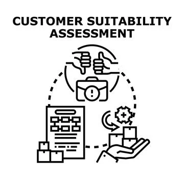 Customer suitability assessment process selecting business partners Illustrazione stock