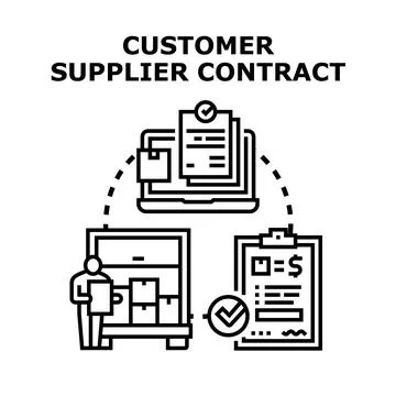 Customer supplier contract management process diagram Stock Illustration
