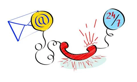 Customer support 24/7. Hot line for clients business concept. Stock Illustration