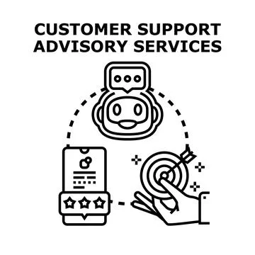 Customer support advisory services concept illustration Stock Illustration