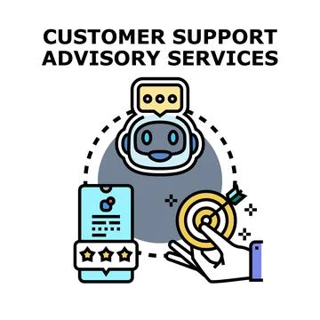 Customer support advisory services concept illustration Stock Illustration