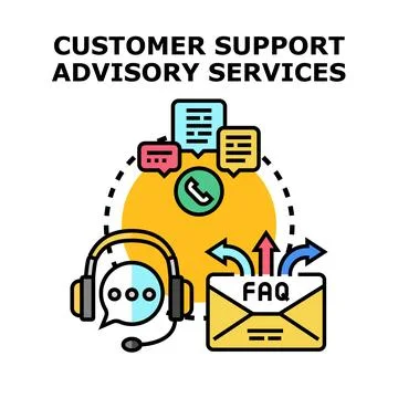Customer support advisory services providing help Stock Illustration