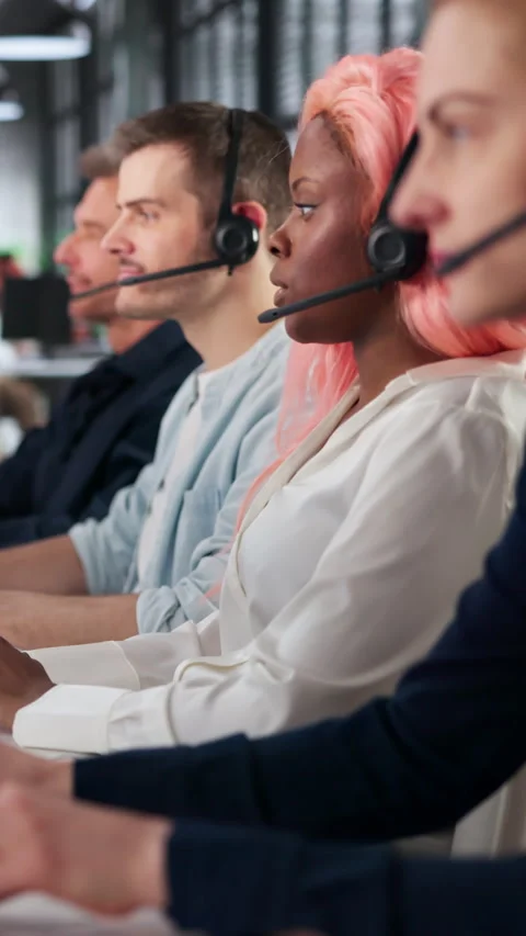 Customer Support Agent Helping Client On Desktop Computer Stock Footage 333397754