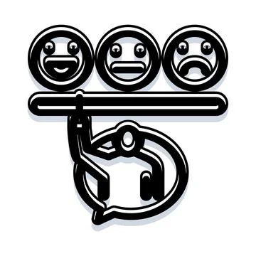 Customer support agent receiving client satisfaction feedback rating Stock Illustration