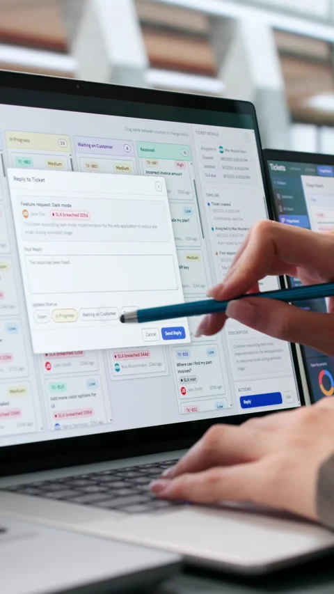 Customer Support Agent Resolves Help Desk Issues Stock Footage 345861227