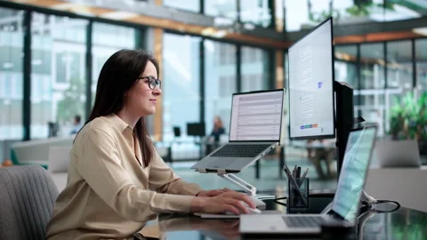 Customer Support Agent Using AI Chatbot Platform Stock Footage 339906835