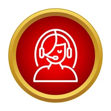 Customer support agent working with headset icon 스톡 일러스트