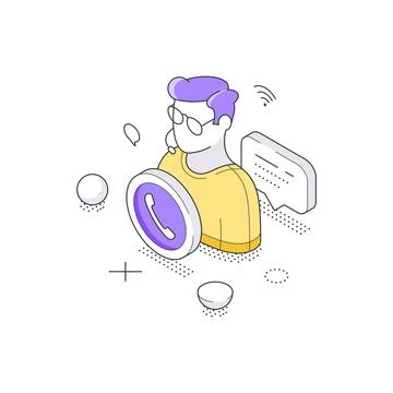 Customer Support And Call Center Operator Service Isometric Vector Illustrati Stock Illustration